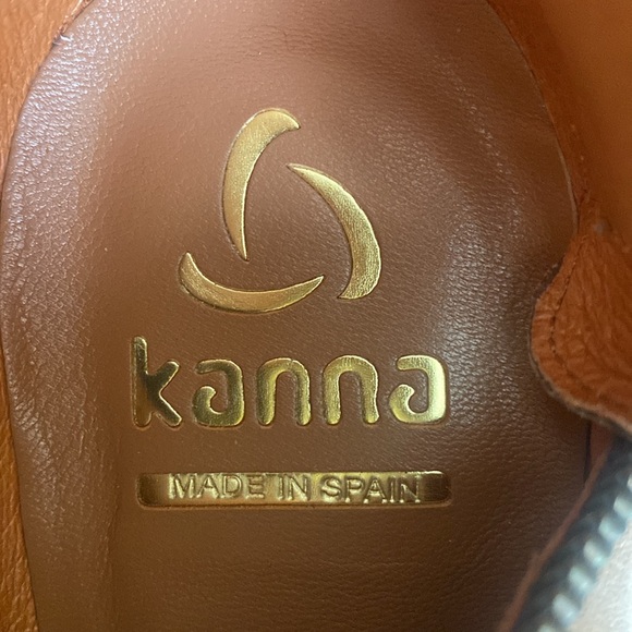 KANNA Brown Leather Ankle Booties Size 7.5 Pointed Toe Spain Fall 2025 Moto Chic - Picture 15 of 16